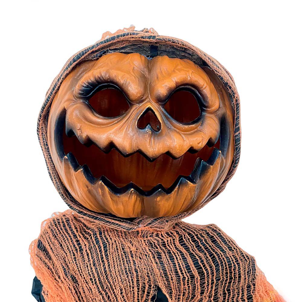 Decoração Halloween Abobora Fantasma Que Mexe e Fala Sozinho