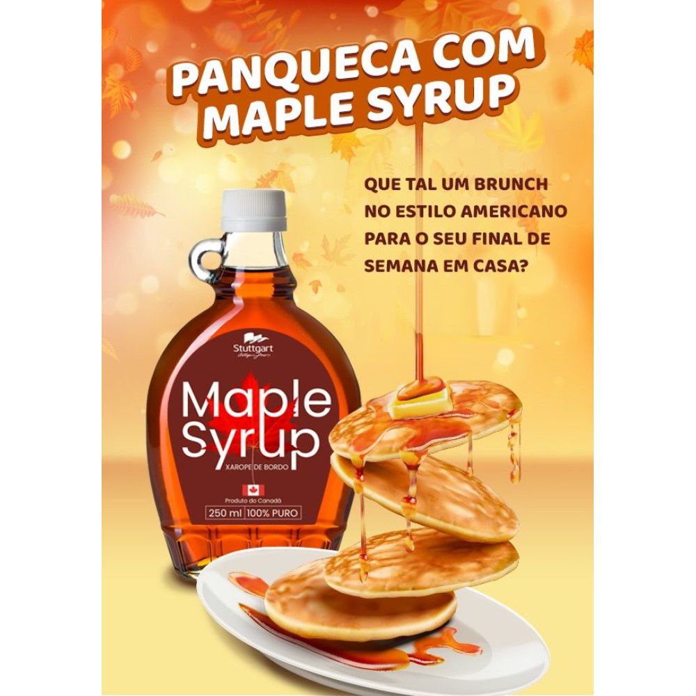Xarope De Bordo Maple 15% P/ Panqueca Waffle Importado 250ml