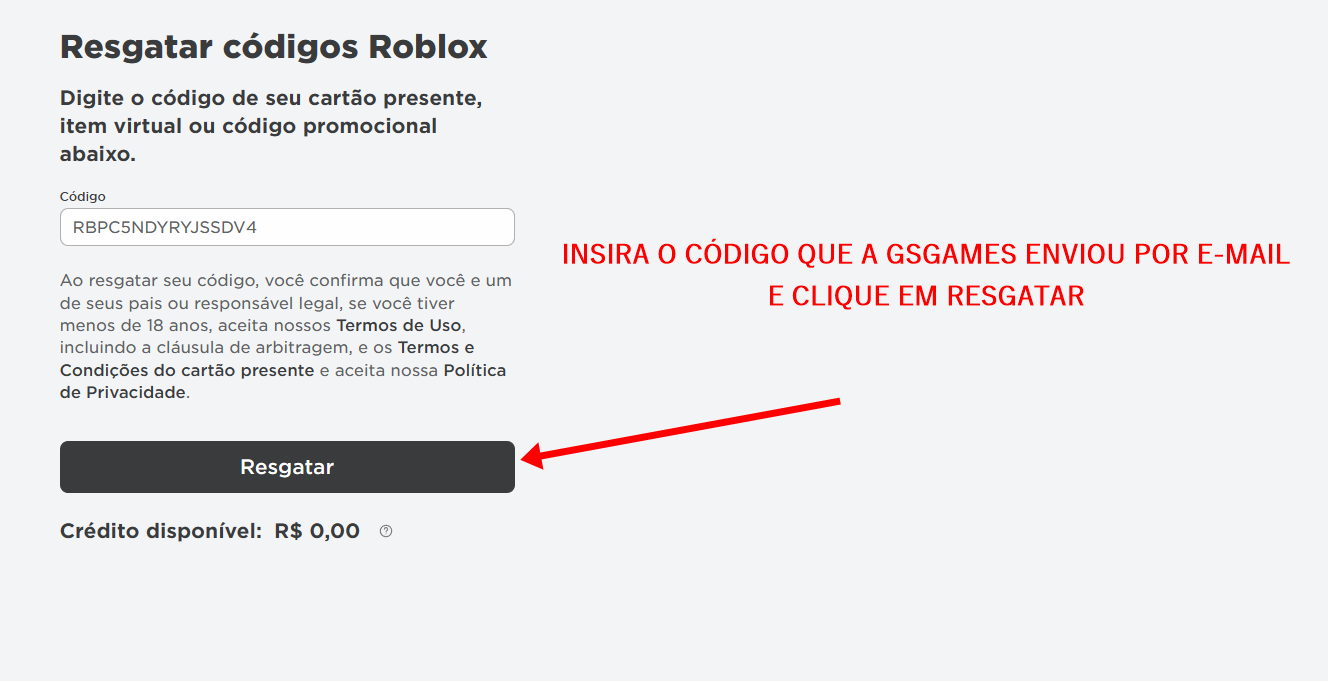 Cartão Roblox, comprar gift card roblox - GSGames - Sua Loja de