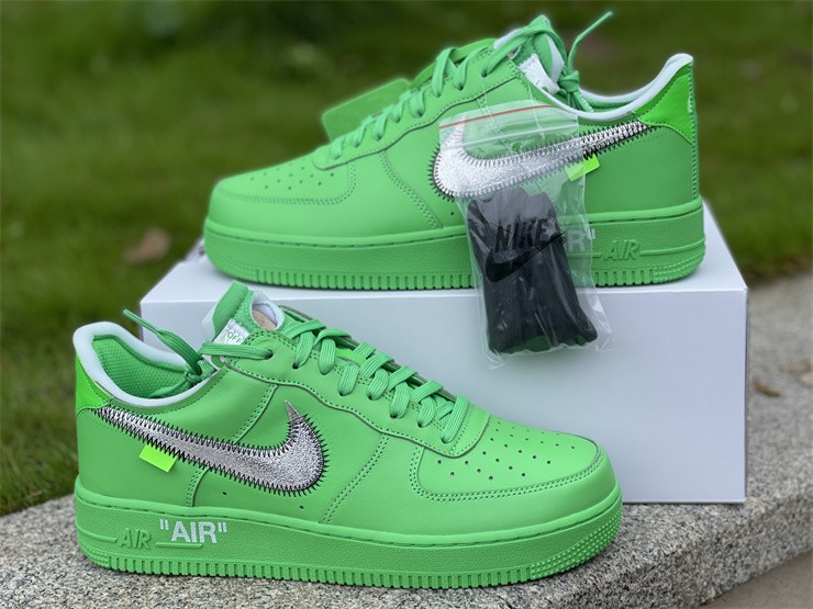 slime green air force ones