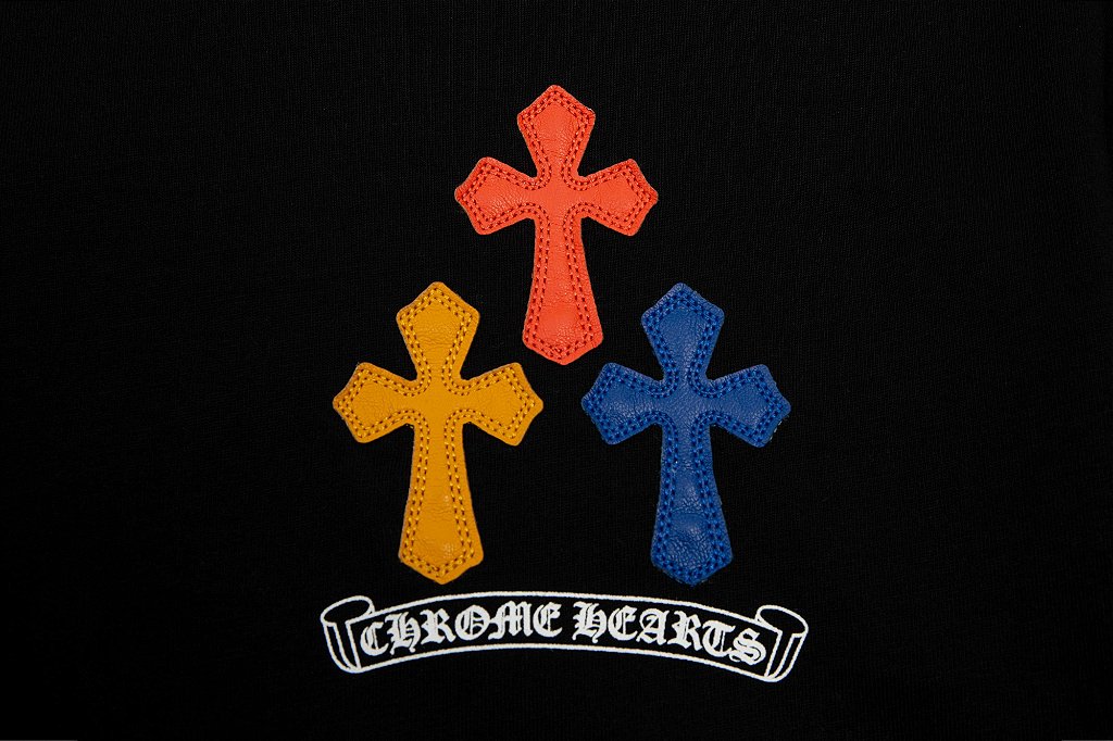 Camiseta Chrome Hearts Preta 3 Cross - Boutique ZeroUm | Conceito