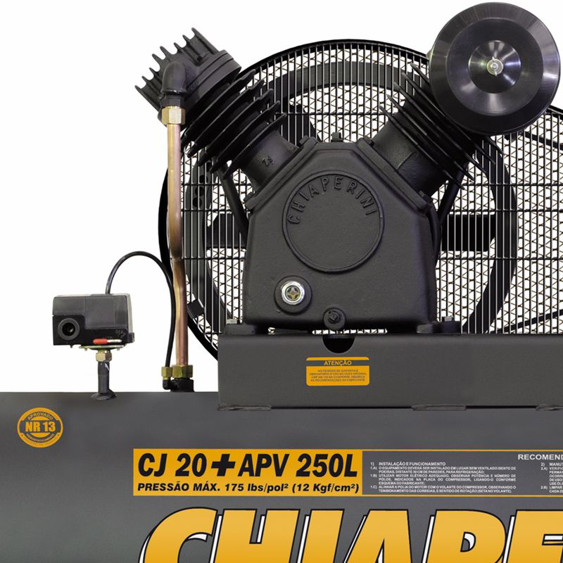 Compressor Industrial Chiaperini CJ 20 APV 250L - 5CV - KIMOTOR