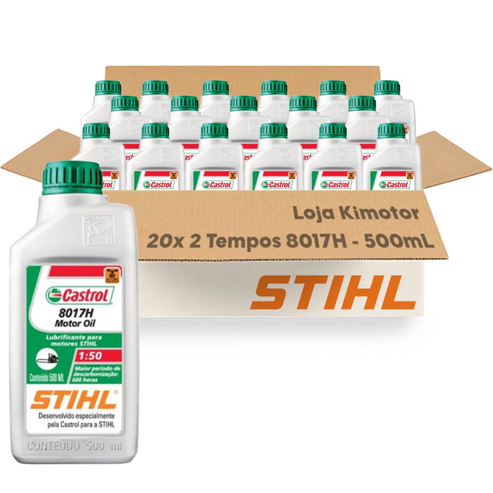 Caixa 20un - Óleo STIHL 2 Tempos 8017H 500mL - ORIGINAL - KIMOTOR
