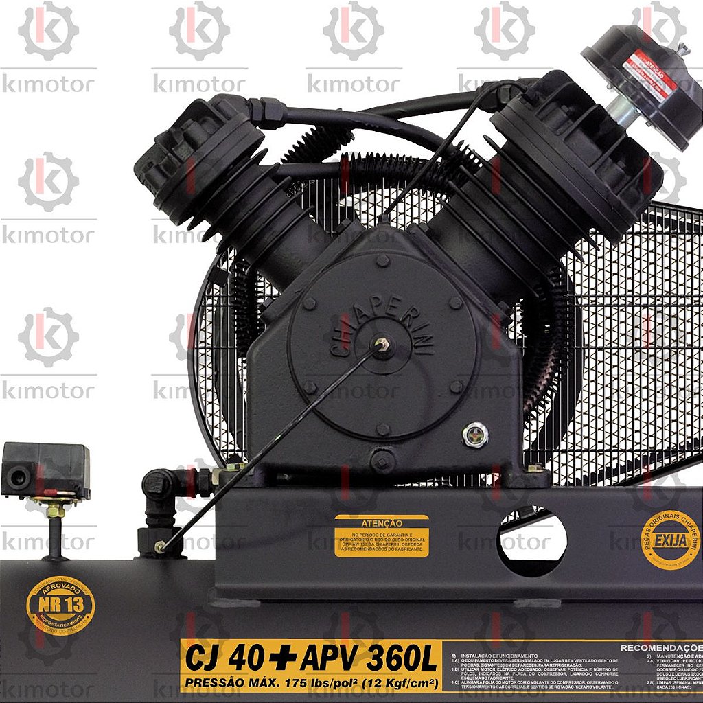 Compressor Chiaperini CJ 40+ APV 360L - 10HP 175lbs - KIMOTOR