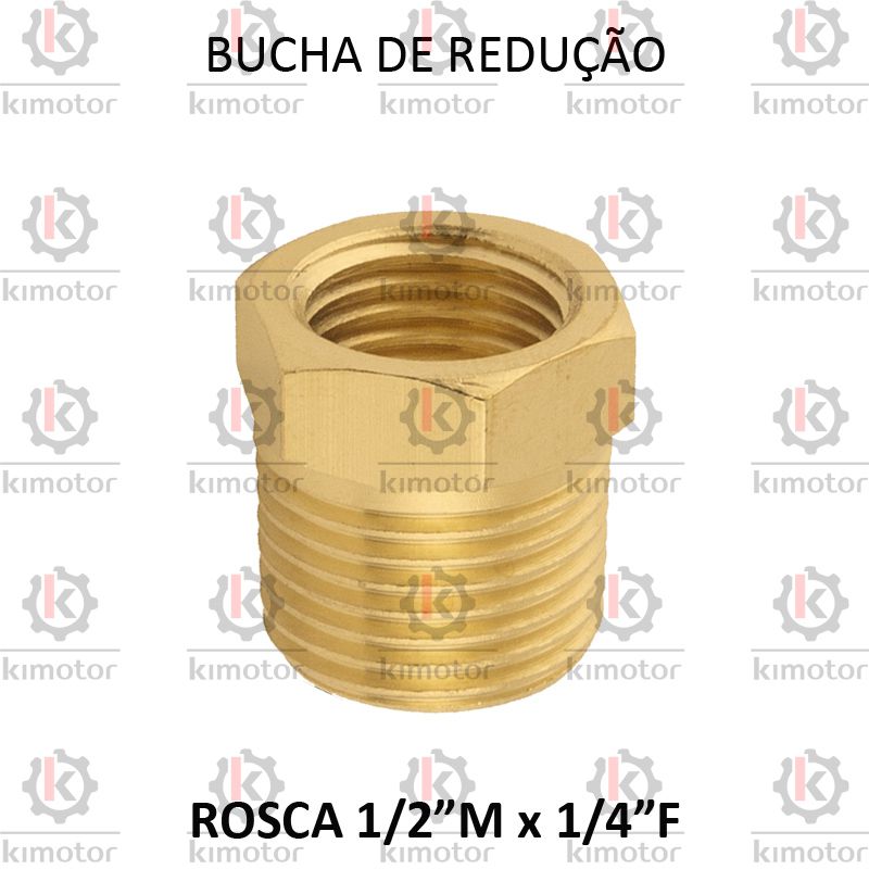 しゅしゅ Bucha Redução Roscada 1/2x1/4 NPT Lubefer - KIMOTOR - Autorizada
