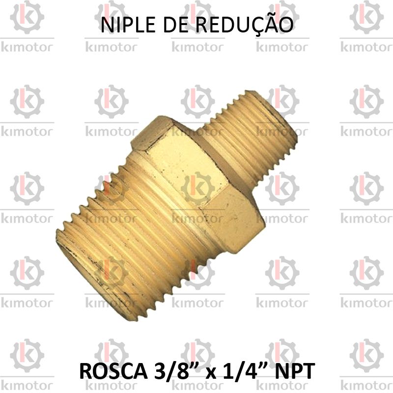 Niple Roscado de Redução - 3/8 M x 1/4 M NPT - (NI3814 - 722105