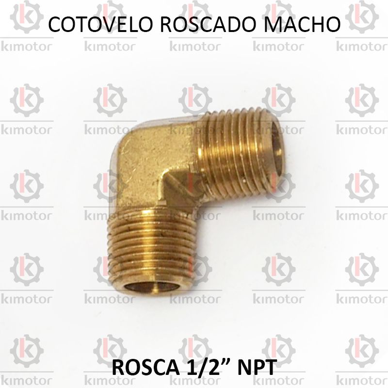 Cotovelo Arcom Rosca 1/2M NPT CM1212 Pneumático - KIMOTOR
