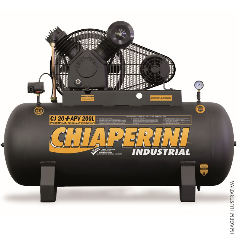 Compressor Industrial Chiaperini CJ 20 APV 200L - 5HP - KIMOTOR