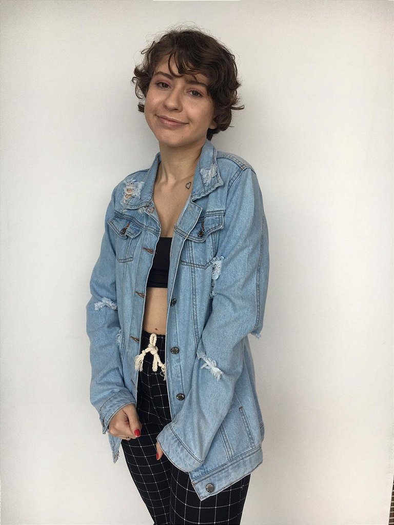 jaqueta maxi jeans