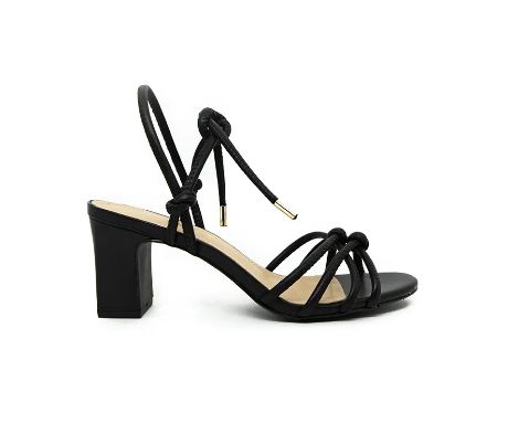 sandalia salto medio preta