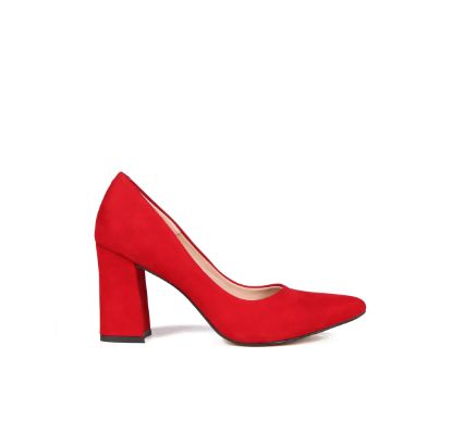 scarpin vermelho salto bloco