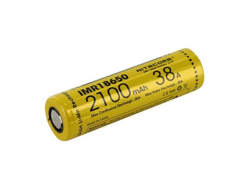 Bateria (18650) 2100mAh Flat Top 38A High Drain - Nitecore:
