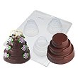 Forma para Chocolate com Silicone Bolo Detalhado Grande 35g Ref