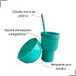 Copo com Canudo Porta Pipoca Pote Kit Cinema - Imagem 3