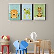 Kit 3 Quadros Decorativos Desenho Infantil Leão Girafa e Macaco -  Deliquadros