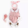 Roupa Infantil Malkitoys Boneca Bebe Reborn Jardineira Rosa - Malki toys