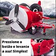Mini Avião Elétrico Infantil 12V com Controle Remoto - Vermelho - Real  Brinquedos