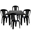 4 Jogos Mesa de Plástico Quadrada Branca Poltrona Plástica 4 cadeiras -  Extra Máquinas - Equipamentos Para Restaurantes, Lanchonete, Padaria e  Bares.