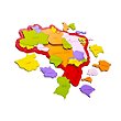 Mapa Brasil - Regiões - Estados E Capitais, Multicor : .com