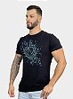 Camiseta Longline Preta Caveira Granulada Dourada - John Verdazzi