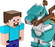 Boneco Blocos De Montar Steve Armadura Diamante Minecraft no Shoptime