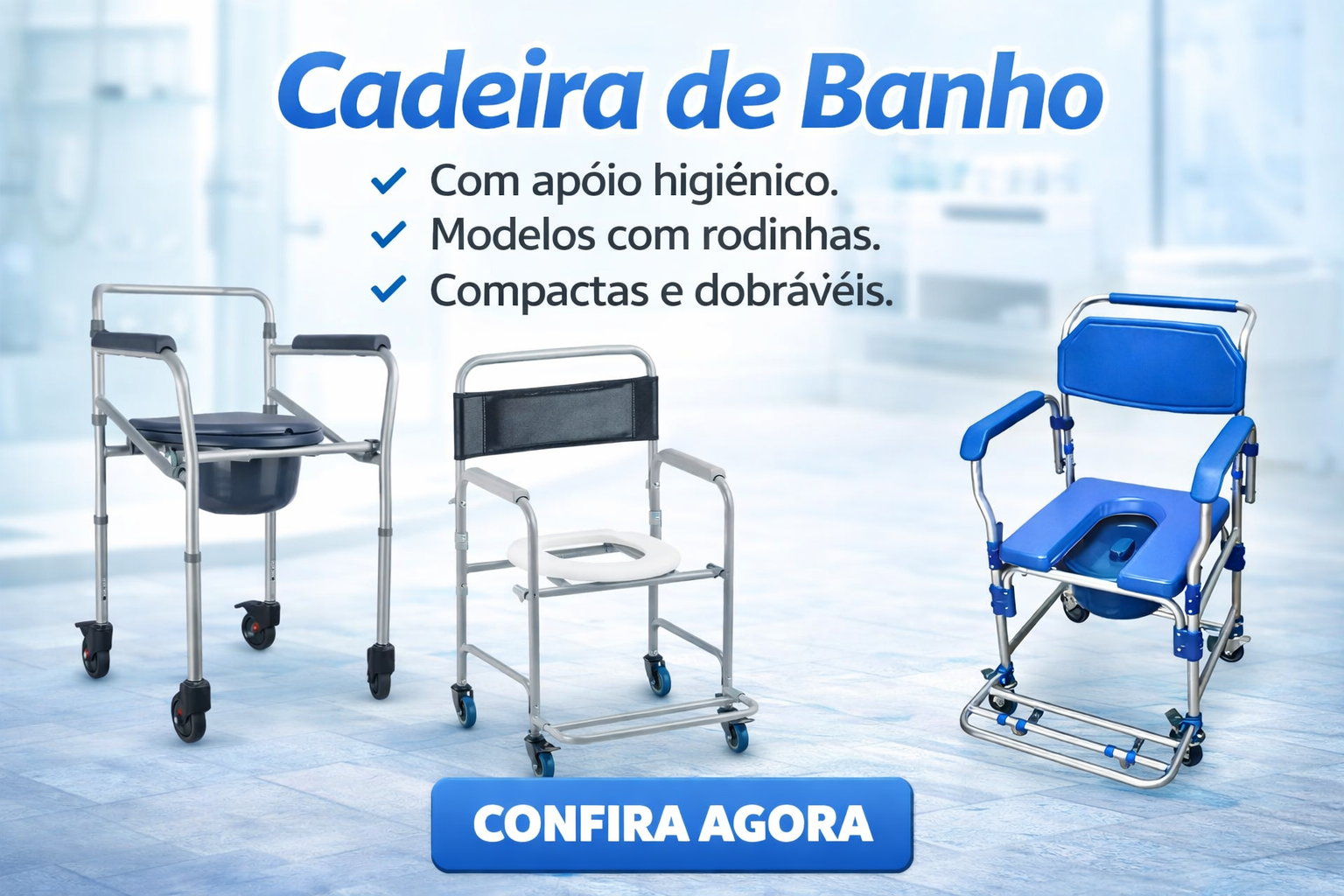 Cadeira de banho para idosos e mobilidade reduzida em Curitiba PR Tecnomedi