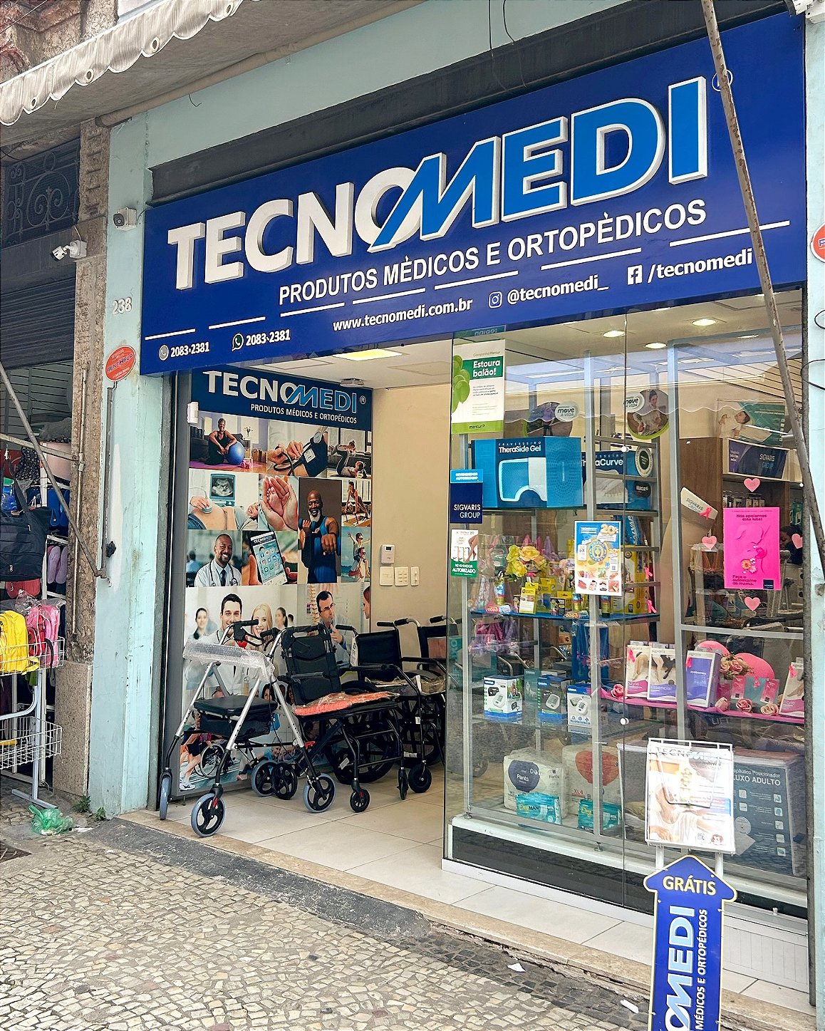 Fachada da loja Tecnomedi Saara na Rua Senhor dos Passos, Centro do Rio de Janeiro