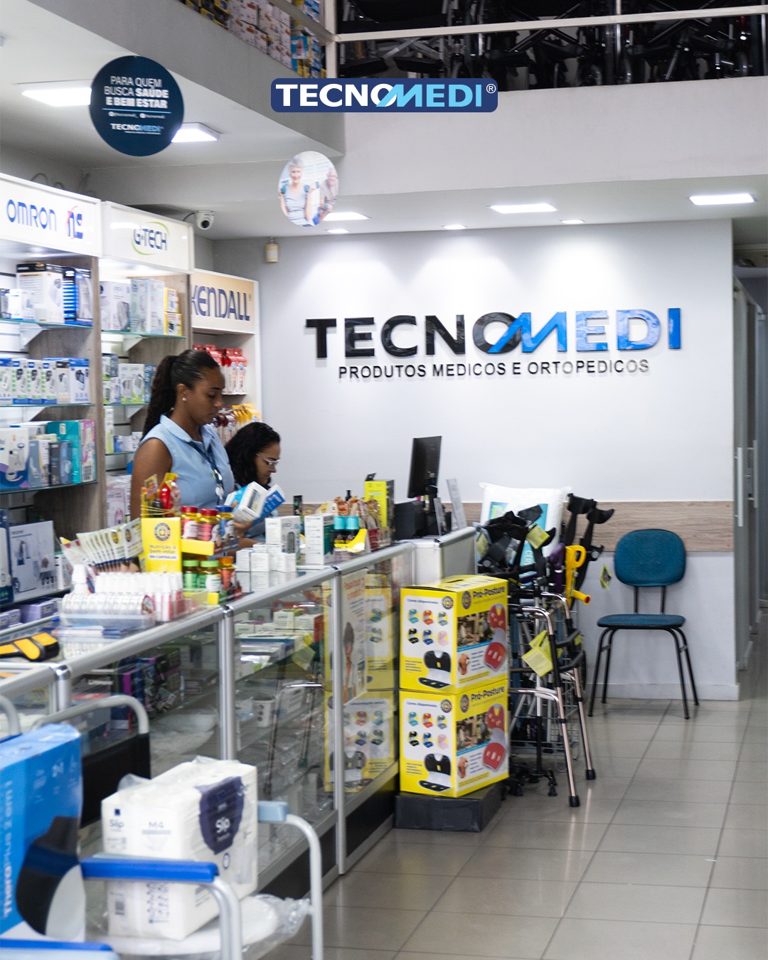 Interior da Tecnomedi Volta Redonda – Vila Santa Cecília com produtos médicos e ortopédicos