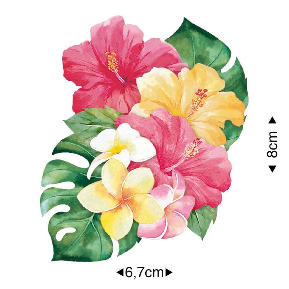 APM8-1089 - Aplique Em Papel E MDF - Flores Tropicais - Atelie Arte Coisas  - A Maior Loja de Artesanato do Brasil