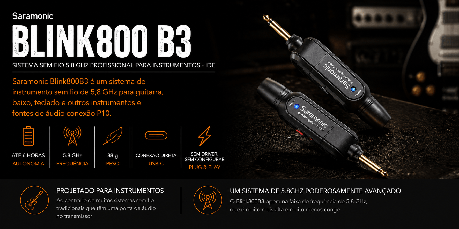 BLINK800 B3 — Sistema sem fio 5,8 GHz Profissional para inst