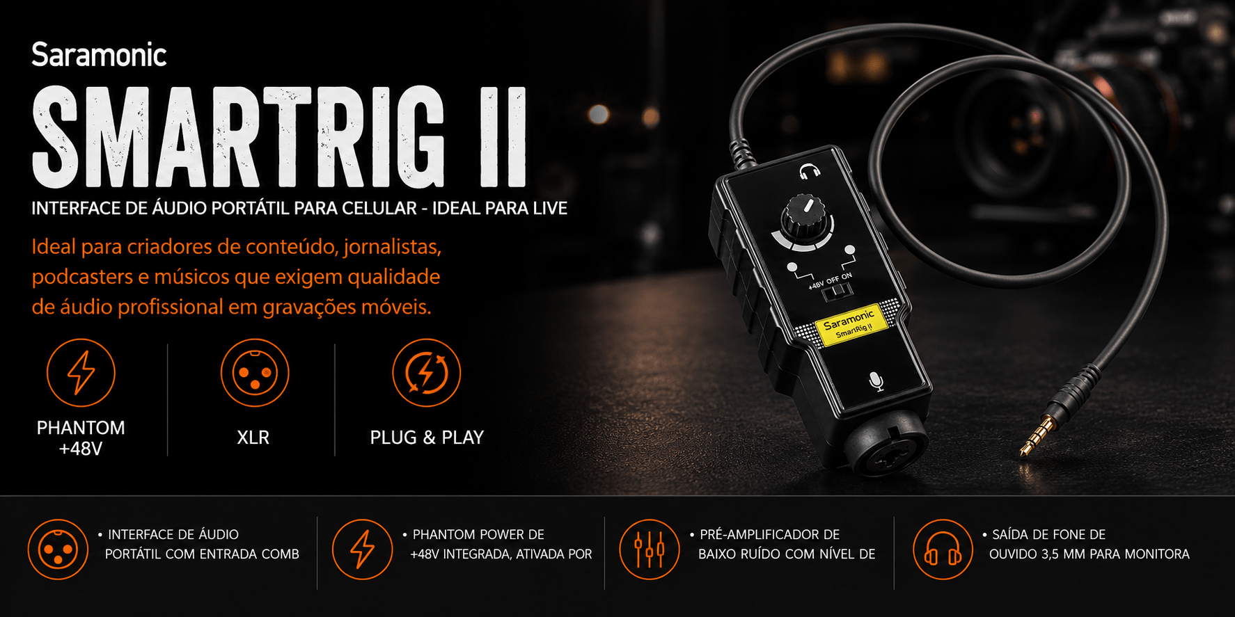 SMARTRIG II — Interface de Áudio Portátil para celular - Ide