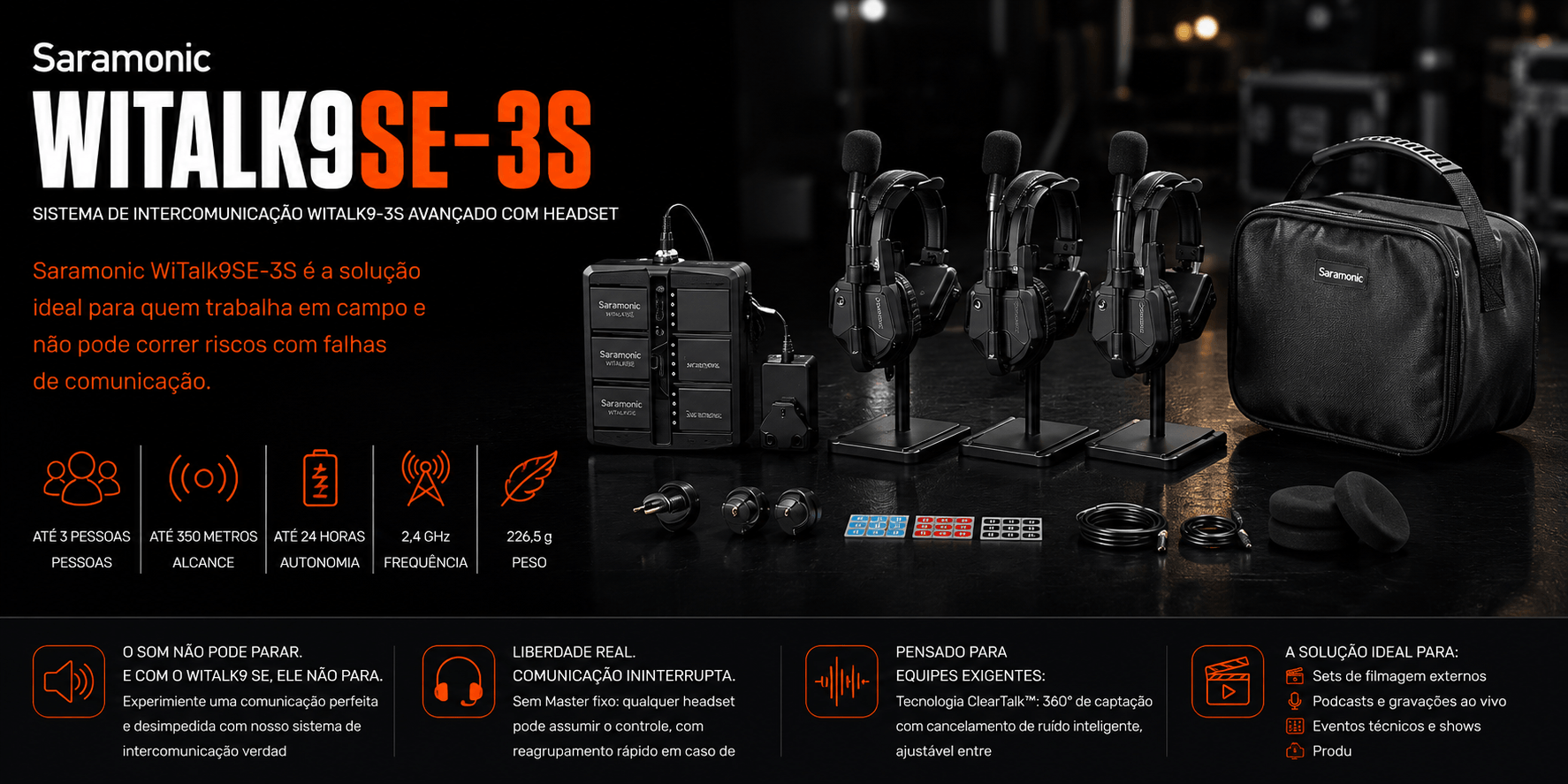 WiTalk9SE-3S — Sistema de Intercomunicação WiTalk9-3S Avançad
