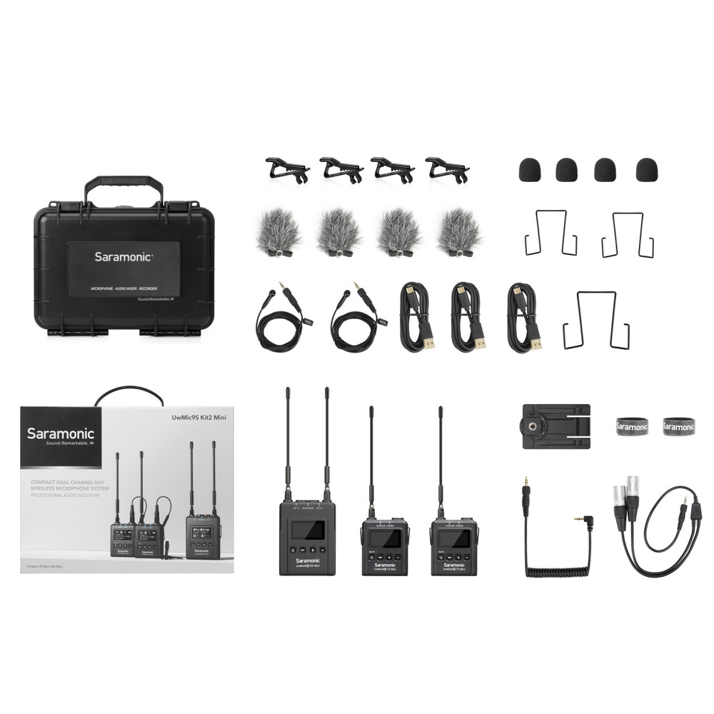 Sistema sem fio de Microfone Lapela para câmera com 2 Mini