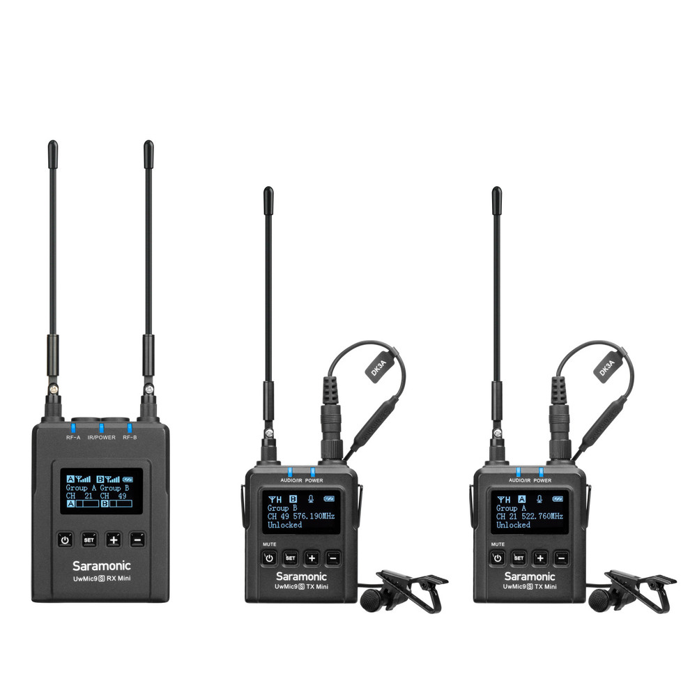 Sistema sem fio de Microfone Lapela para câmera com 2 Mini