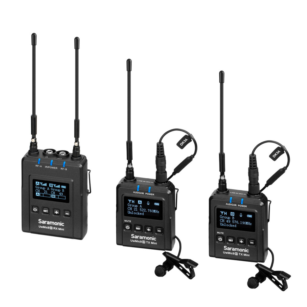 Sistema sem fio de Microfone Lapela para câmera com 2 Mini