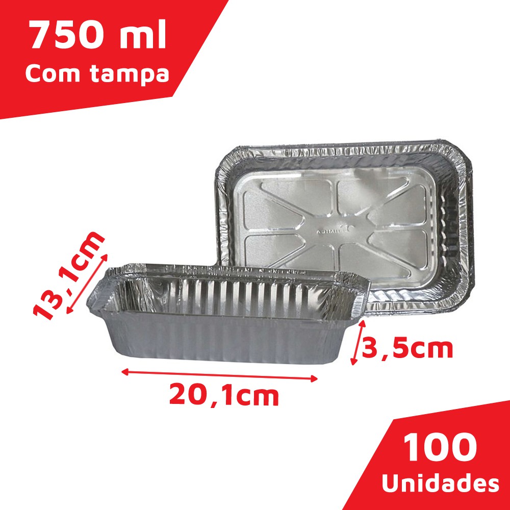 Bandeja Alumínio 750ML Termica T131 Com Tampa - As melhores
