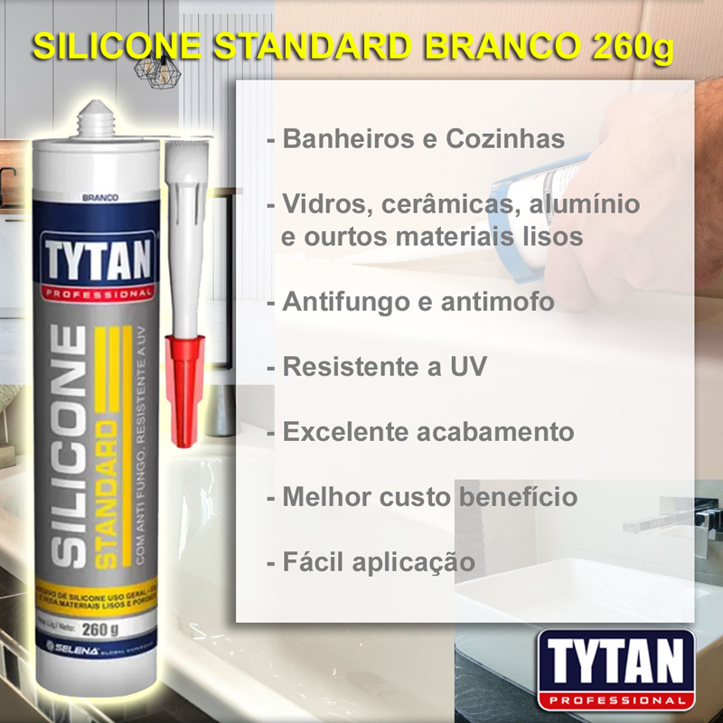 Adesivo de Silicone Tytan Standard 260G Branco Uso Geral - Liondor Produtos  Especiais