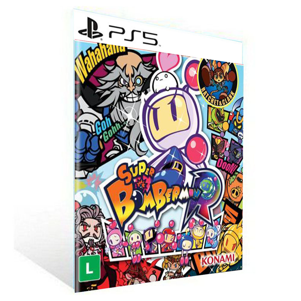 Banner do game Super Bomberman R em mídia digital para PS4