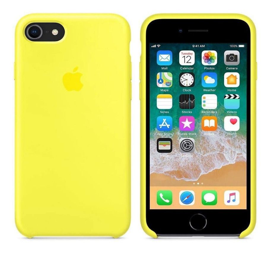 Capa Case Capinha Silicone Aveludada iPhone 7 (cor Amarela) - Sky Dreams