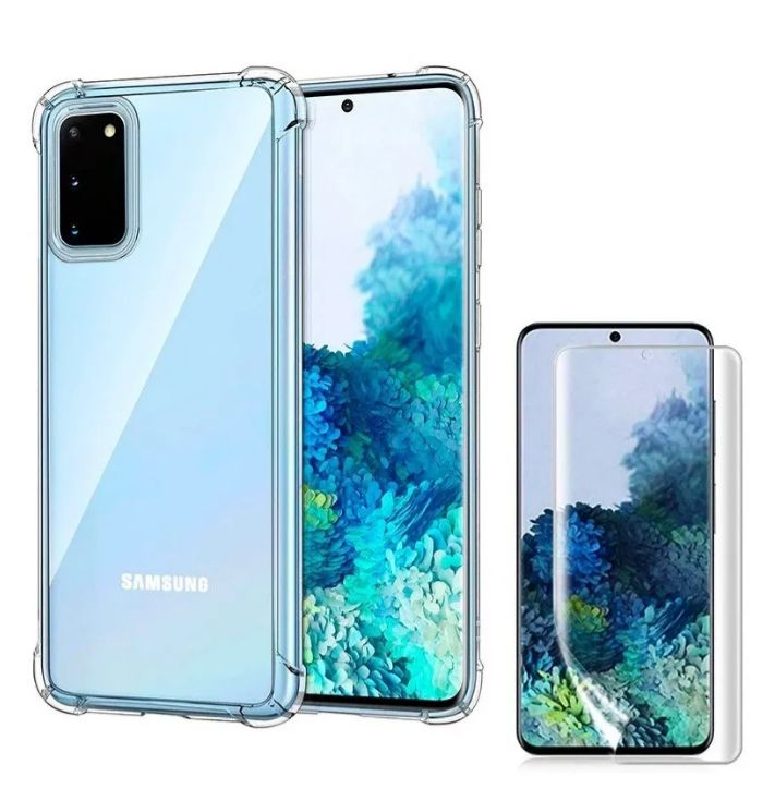 KIT CAPA SAMSUNG GALAXY S20 ANTISHOCK TRANSPARENTE + PELÍCULA DE GEL  BLINDADA - Sky Dreams