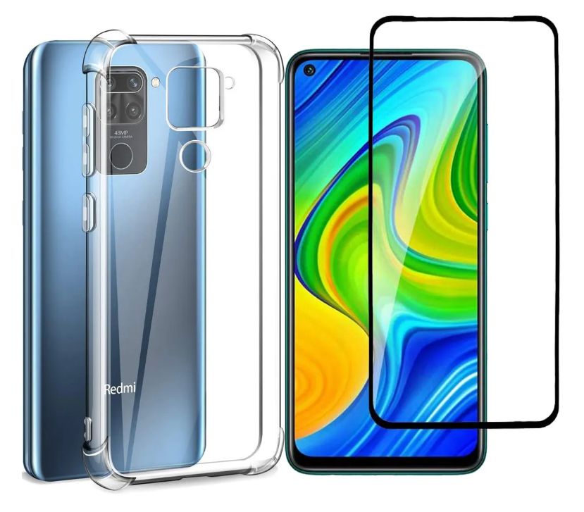 Kit capa antishock + película de vidro 3D compatível com xiaomi redmi note  9 PRO - Sky Dreams