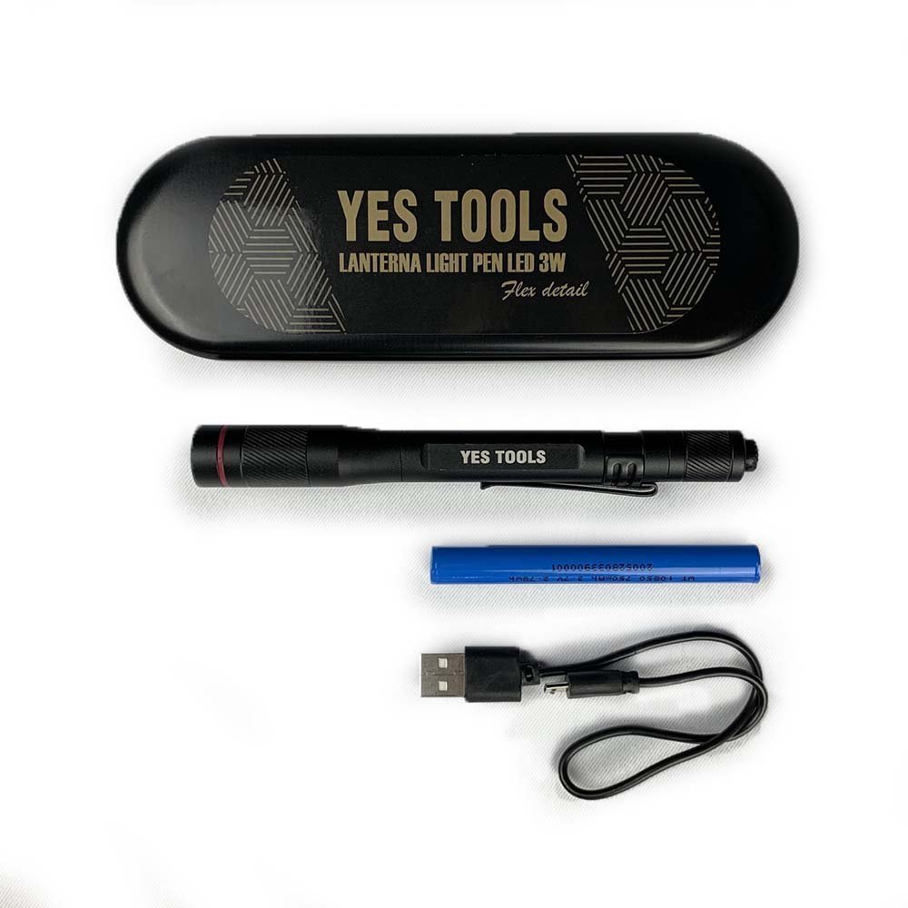 LANTERNA LIGHT PEN LED 3W YES TOOLS FLEX DETAIL - KERS - 500 Pro