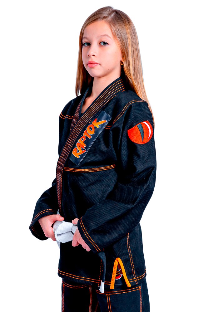 Kimono Jiu Jitsu feminino Infantil Preto Raptor - Raptor CO | Site Oficial  ® | Kimonos Masculinos e Femininos