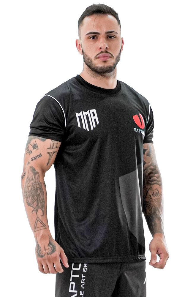 Camiseta MMA Dry Fit Preta Raptor, Champ - Raptor CO