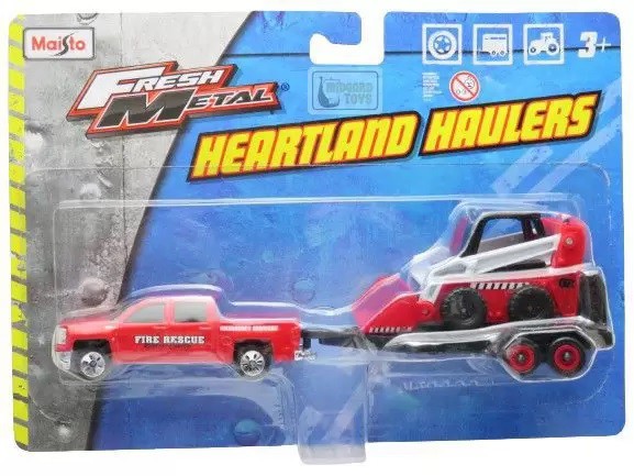 Miniatura Heartland Haulers Ford Fire Force + Trator- 1:64