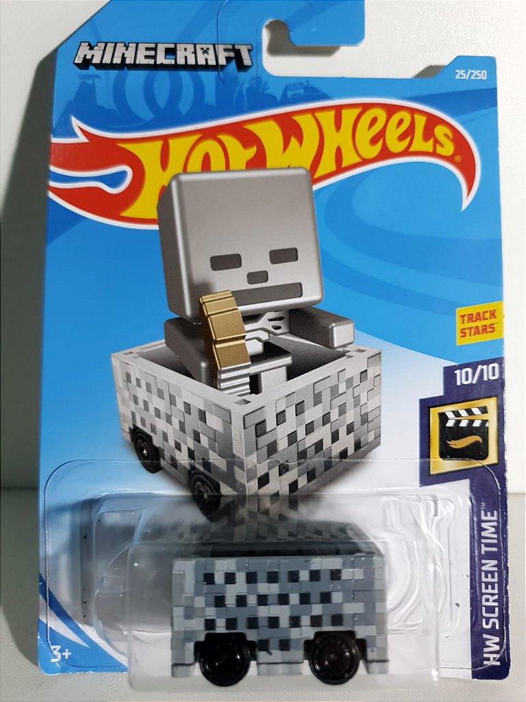 Carrinho Hot Wheels Jogo Minecraft - Trem - Edição Cinema Dourado