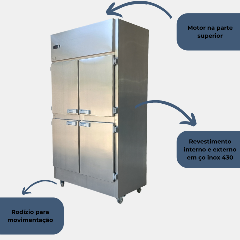 Informações da Geladeira comercial 4 portas