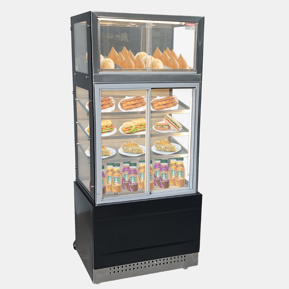 Vitrine Conjugada quente e fria Linha Auto-Atendimento 0,70m