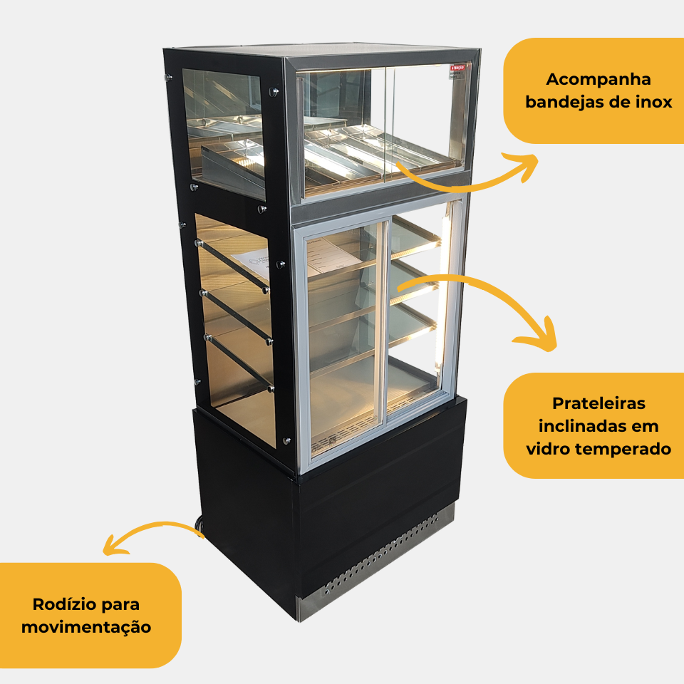 Informações da vitrine conjugada quente e fria Linha auto-atendimento 0,70m