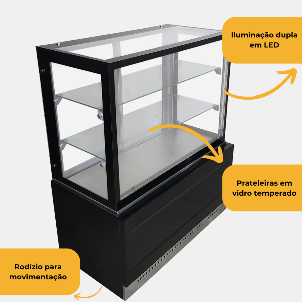 Informações da vitrine refrigerada Linha Prime 1,00m